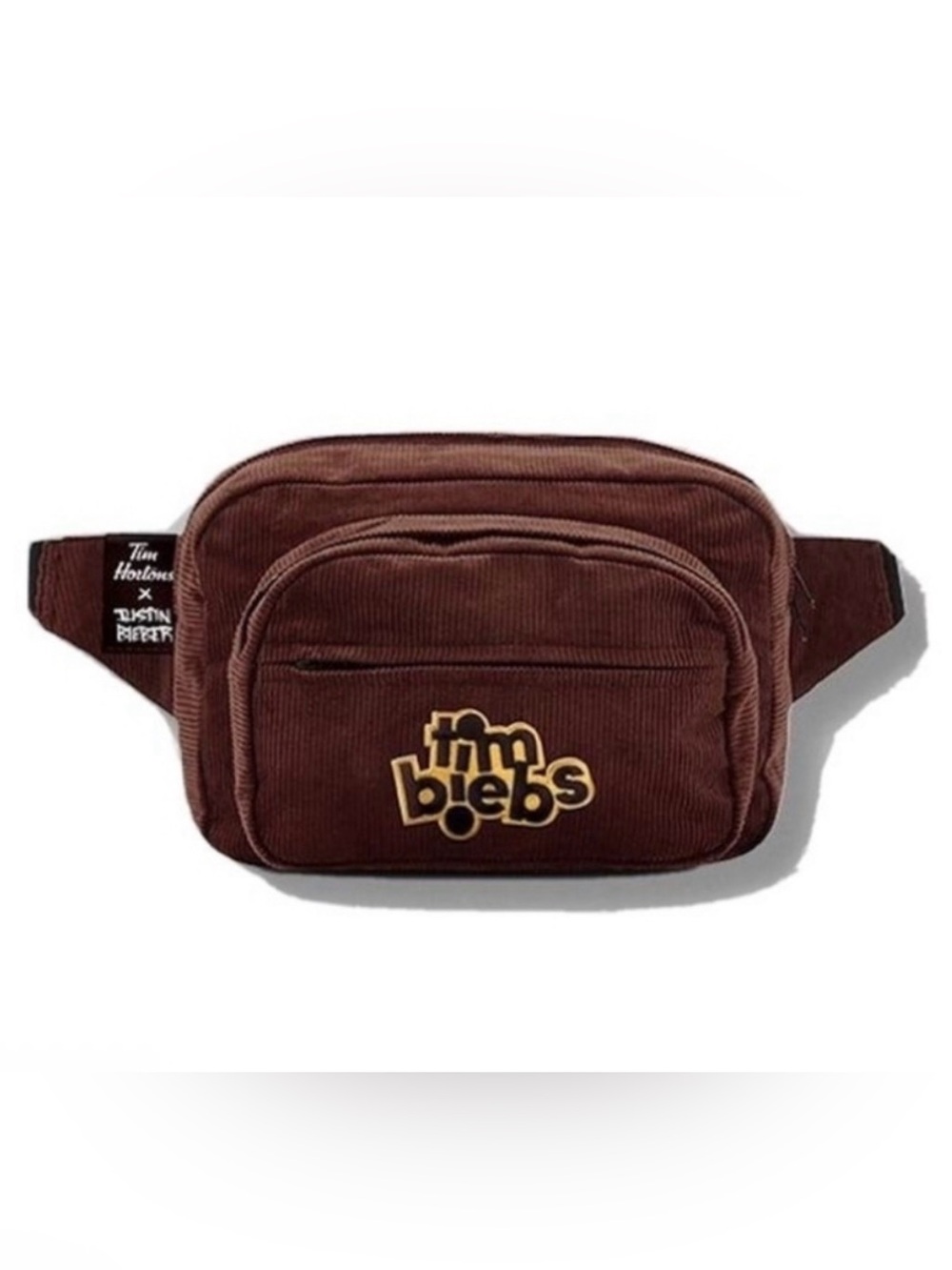Tim Biebs Justin Bieber & Tim Hortons Brown Corduroy Fanny Pack Waist Bag NWT